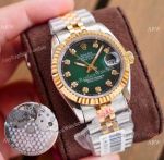Swiss Quality Rolex Datejust 36mm Watches Two Tone Green Dial